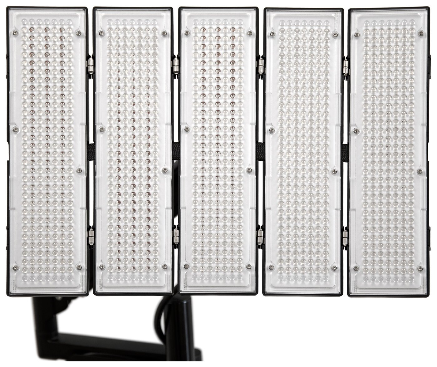 Close-up of the five-panel LED array